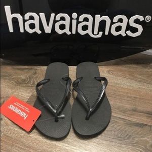 Havaianas Slim Black Sandals Flip Flop